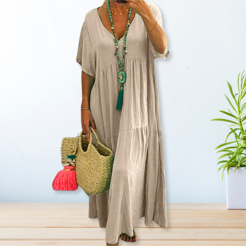 Women's Elegant Draped Dress - Vonnera