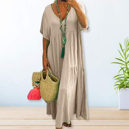 Women's Elegant Draped Dress - Vonnera