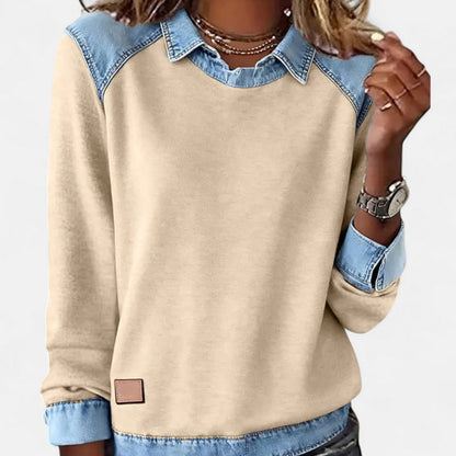 Women's Long Sleeve Sweater Layered Collar