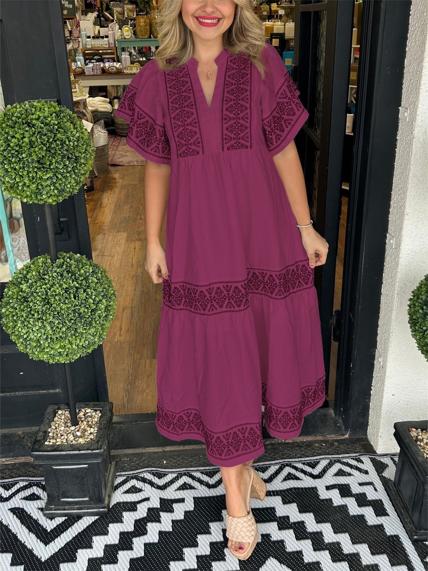 Women's Flowy Loose Fit Maxi Dress Tummy Control