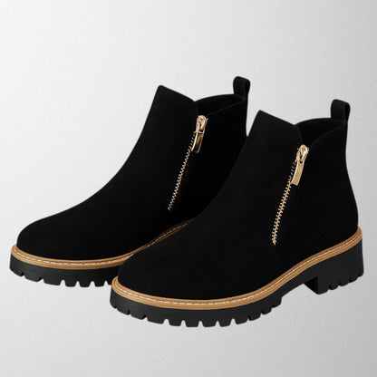Women's Round Toe Side Zip Shoes