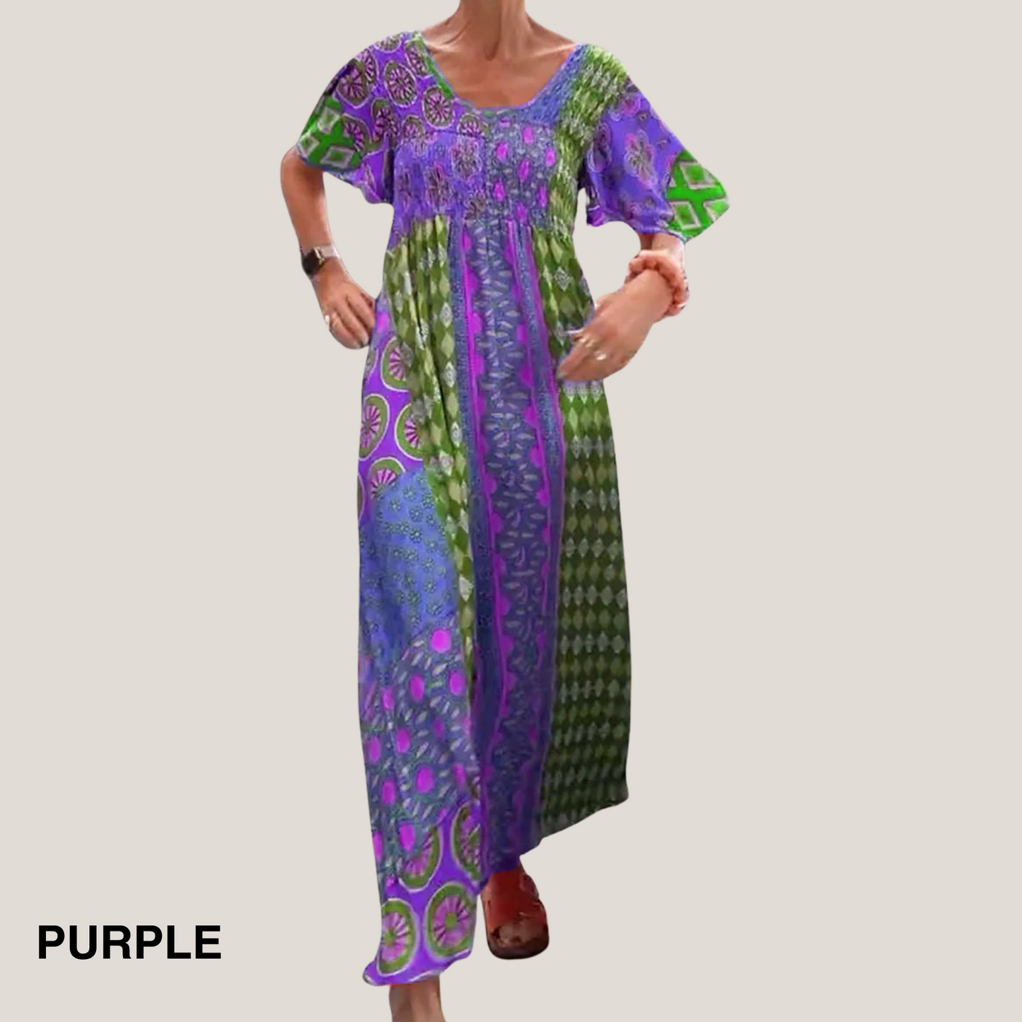 Women's Maxi Patchwork Boho Dress