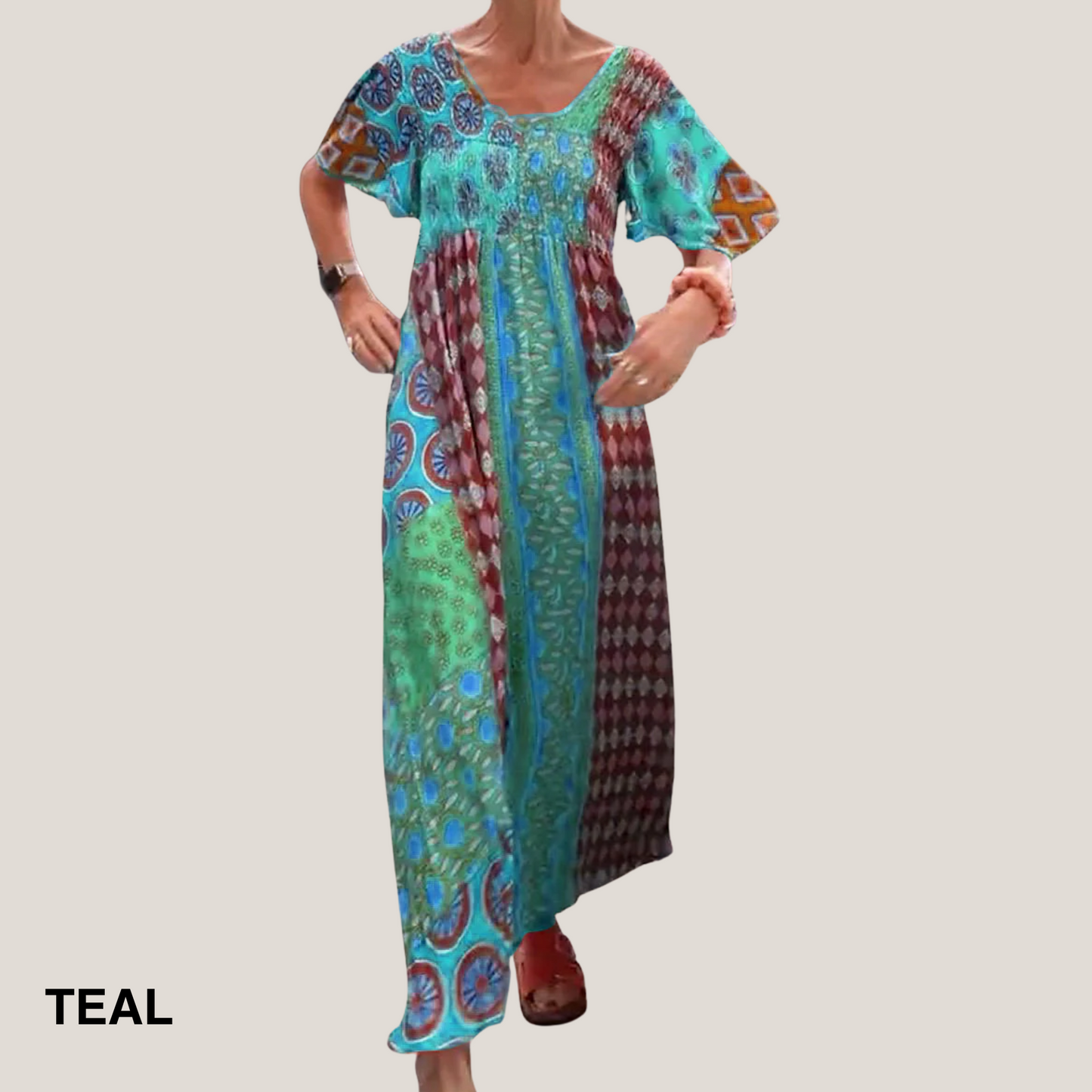 Women's Maxi Patchwork Boho Dress
