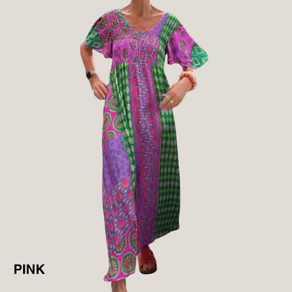 Women's Maxi Patchwork Boho Dress