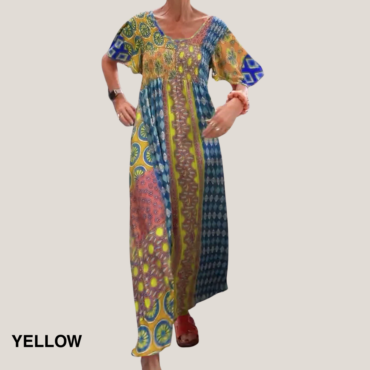Women's Maxi Patchwork Boho Dress