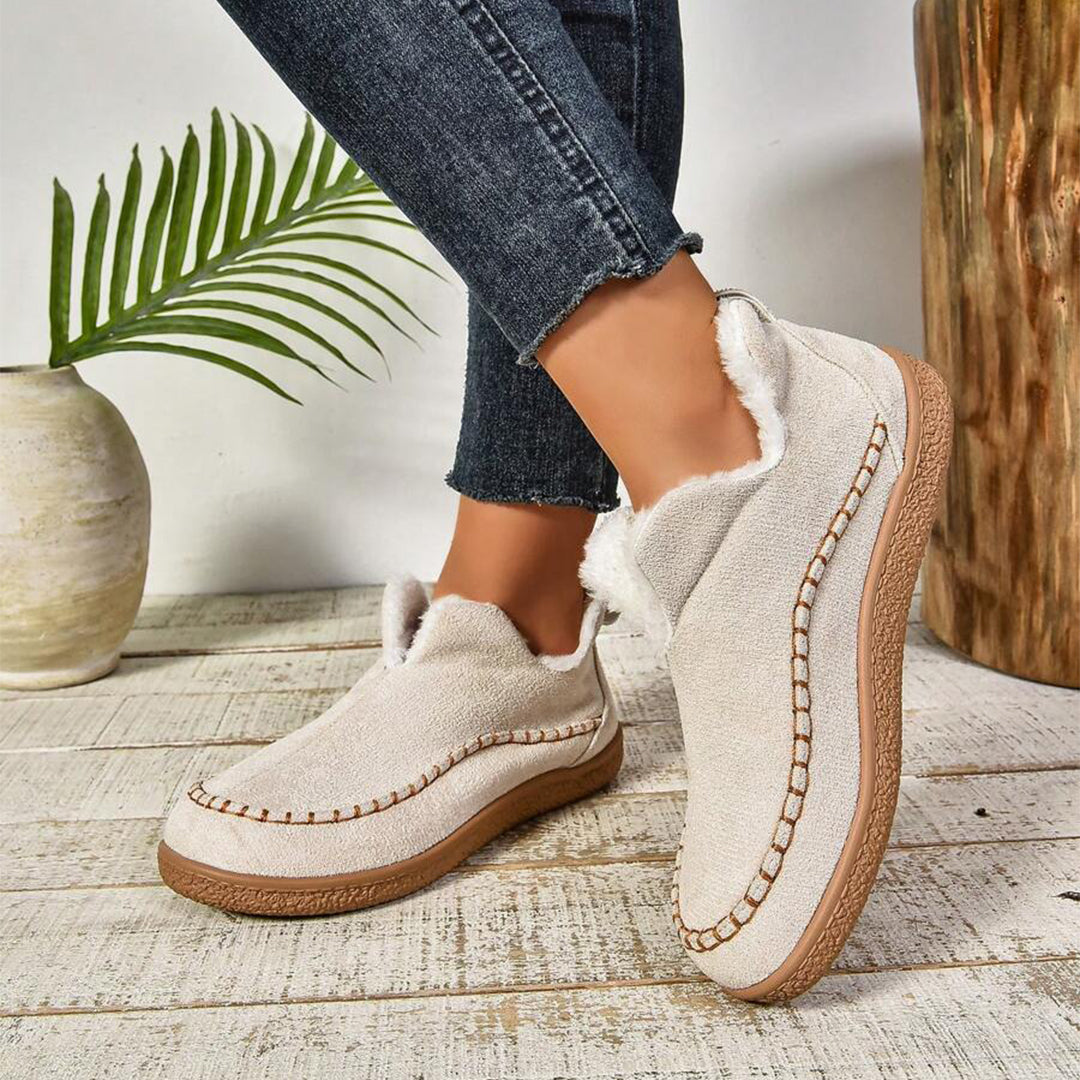 Sab™ | Warm Fur Lined Slip-On Ankle Boots with Anti-slip Thick Sole