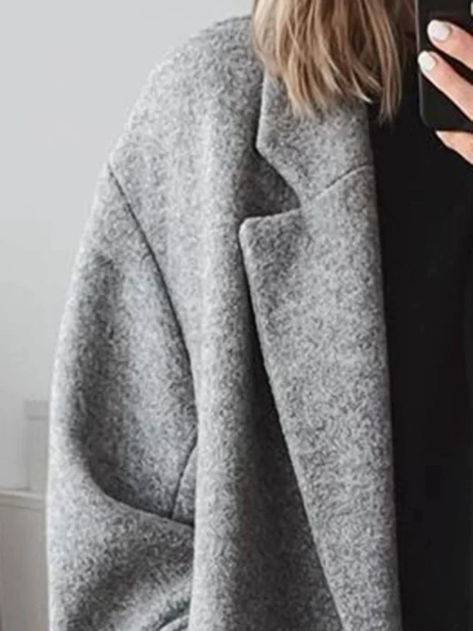 Women's Double-Breasted Longline Coat Oversized Warm