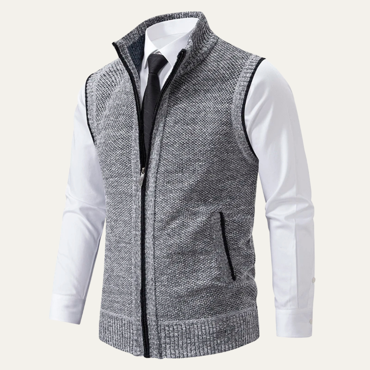 Men's Knit Zip Up Vest Business Casual