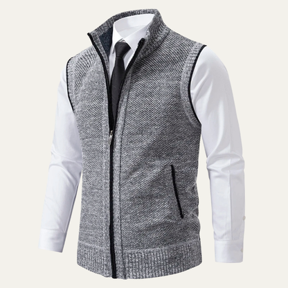 Men's Knit Zip Up Vest Business Casual