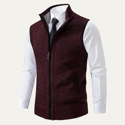 Men's Knit Zip Up Vest Business Casual