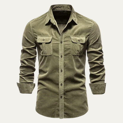 Norwick Men's Corduroy Shirt Button Down Casual