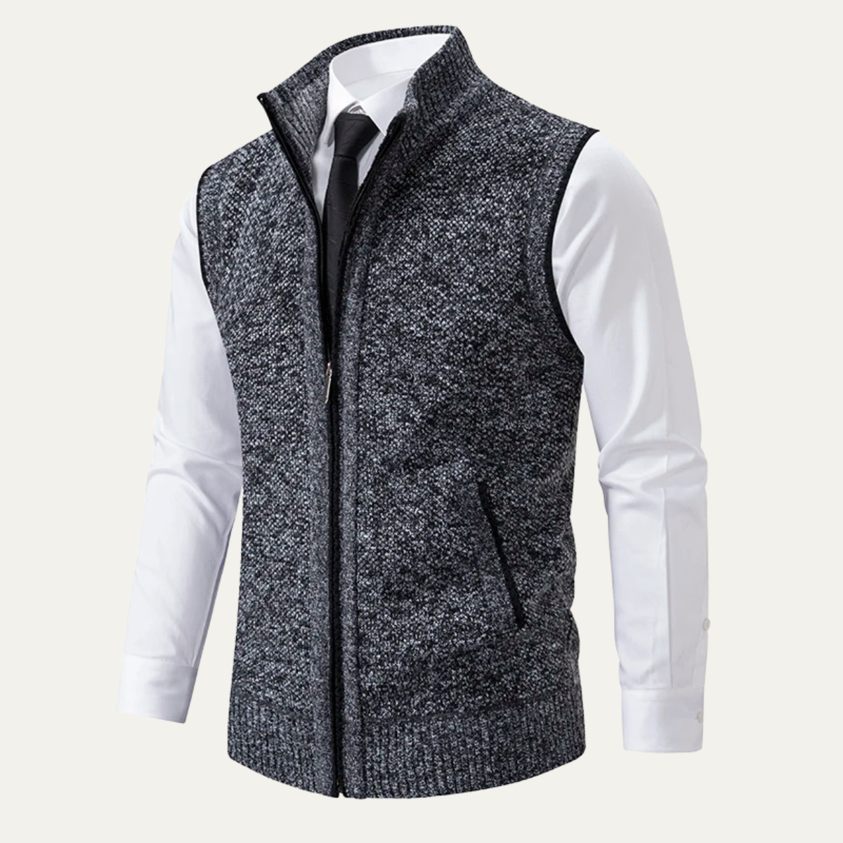 Men's Knit Zip Up Vest Business Casual