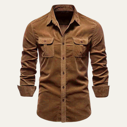 Norwick Men's Corduroy Shirt Button Down Casual - Vonnera