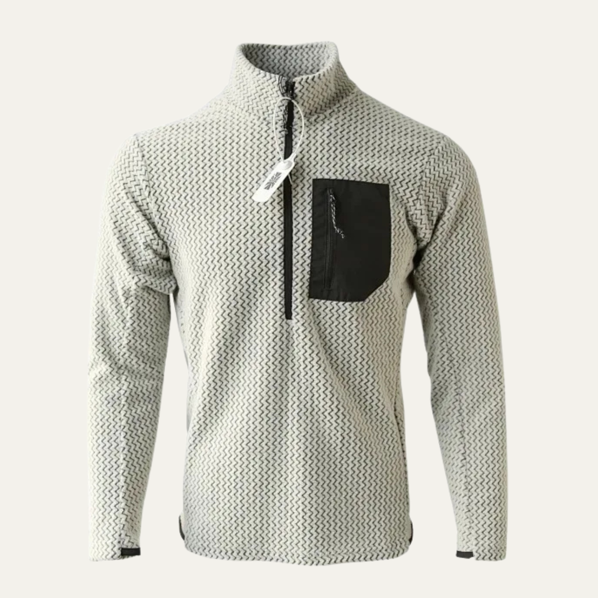 Men's Half Zip Sweater Chest Pocket Red - Vonnera