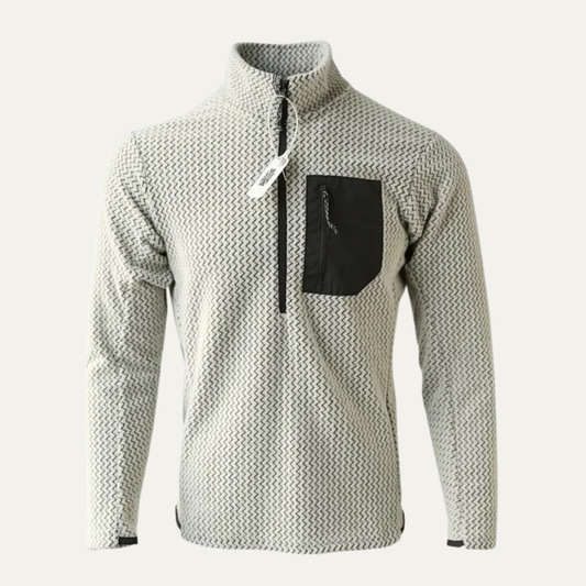 Men's Half Zip Sweater Chest Pocket Red - Vonnera