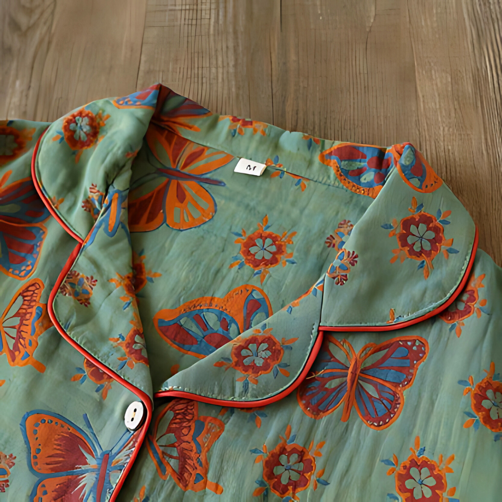 Women's Cotton Lounge Set Butterfly Print