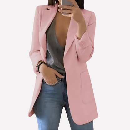 Women's Front Pocket Blazer Structured Wool Everyday Layer