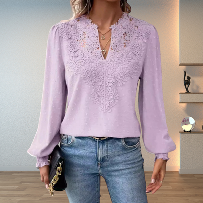 Women's Lace Blouse Guipure Panel