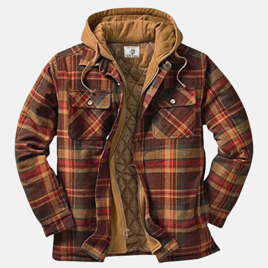 Men's Plaid Hooded Jacket Shirt - Vonnera