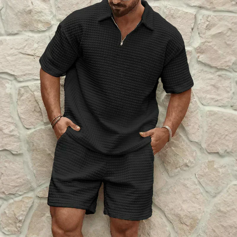 Men's Polo Shorts Set Red