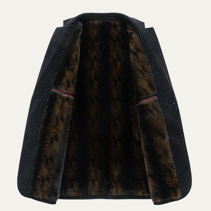 Men's Fleece Lined Textured Winter Blazer