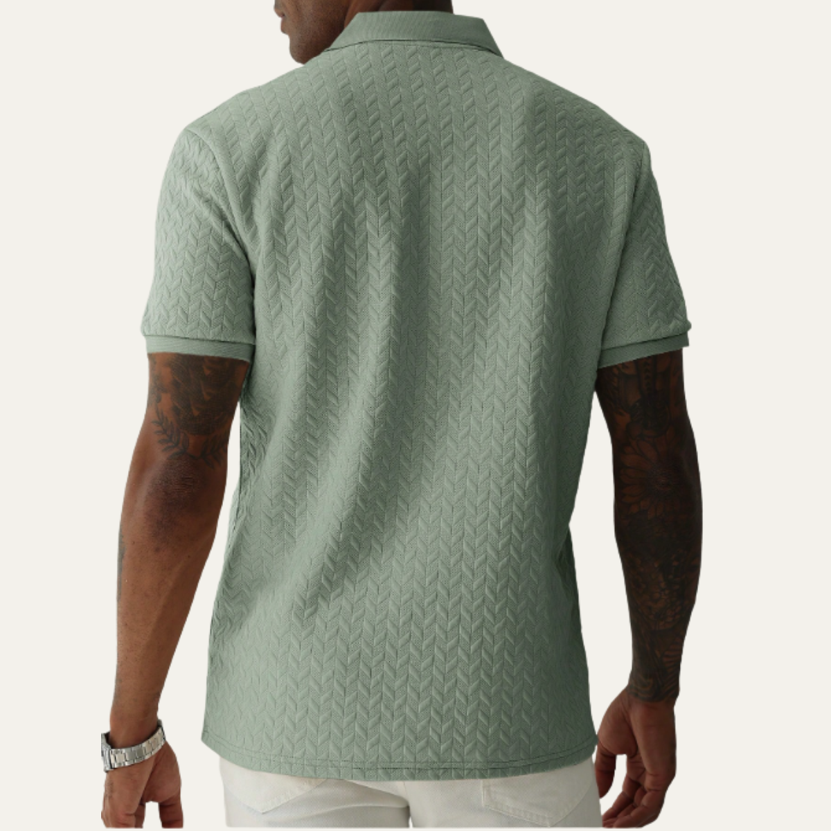 Men's Classic Polo Shirt Textured Cotton Summer Wear