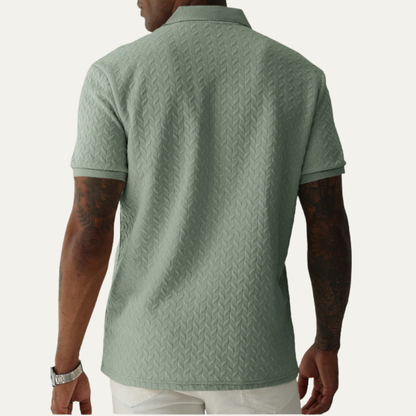 Men's Classic Polo Shirt Textured Cotton Summer Wear