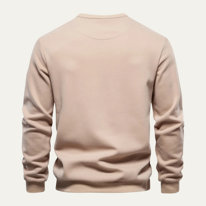 Men's Casual Crew Neck Sweater Chest Pocket