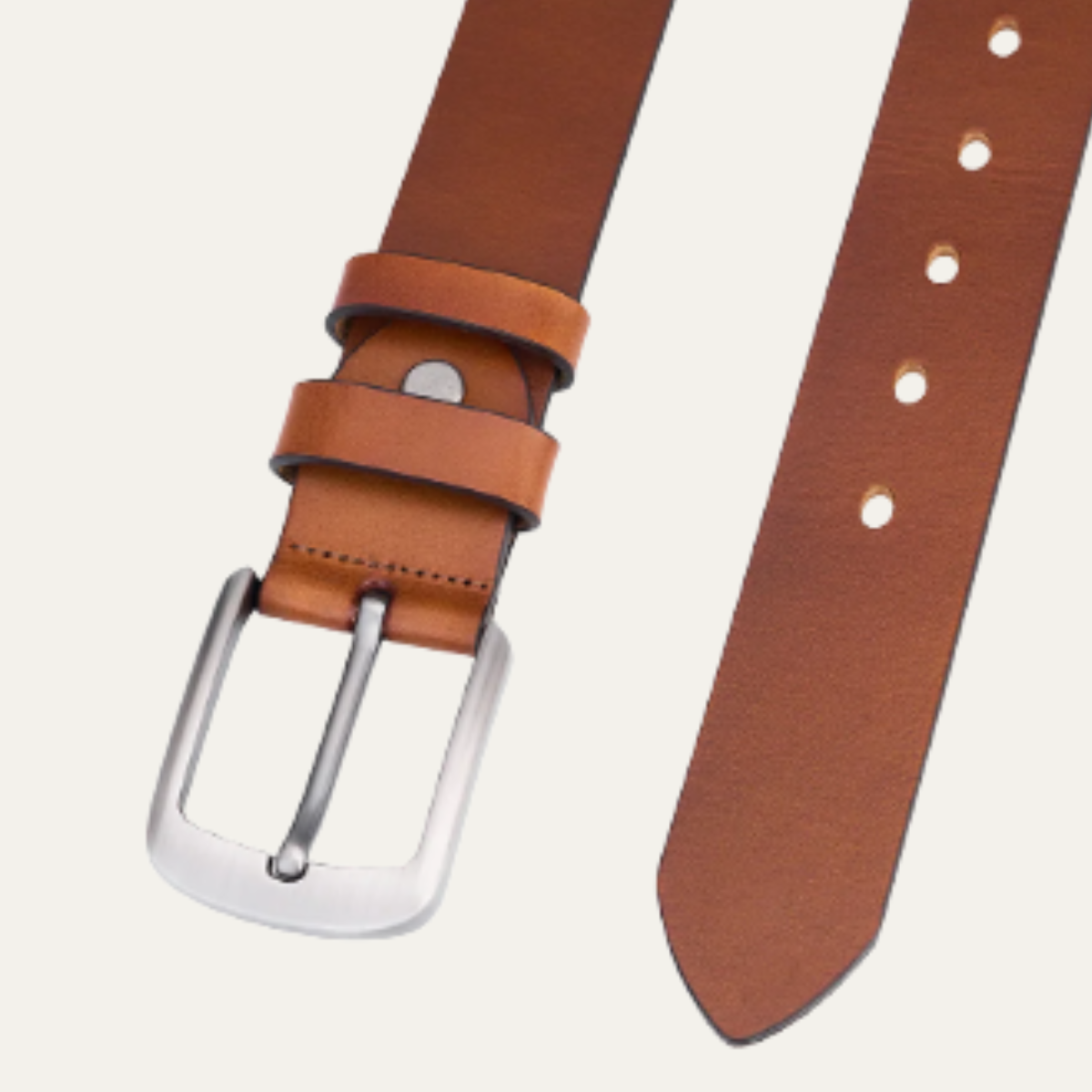 Men's Leather Classic Belt Durable Brown