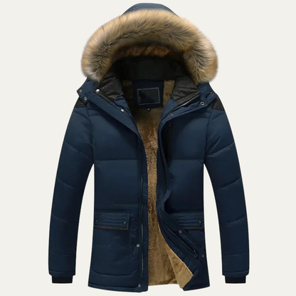 Men's Hooded Fur Parka Jacket