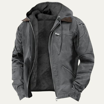 Men's Lightweight Fleece Lined Hooded Jacket