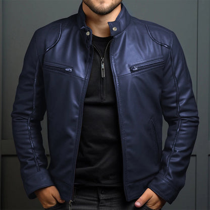 Men's Retro Motorcycle Jacket Vintage Leather Comfortable - Vonnera