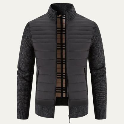 Men's Padded Stand Collar Winter Zip Jacket