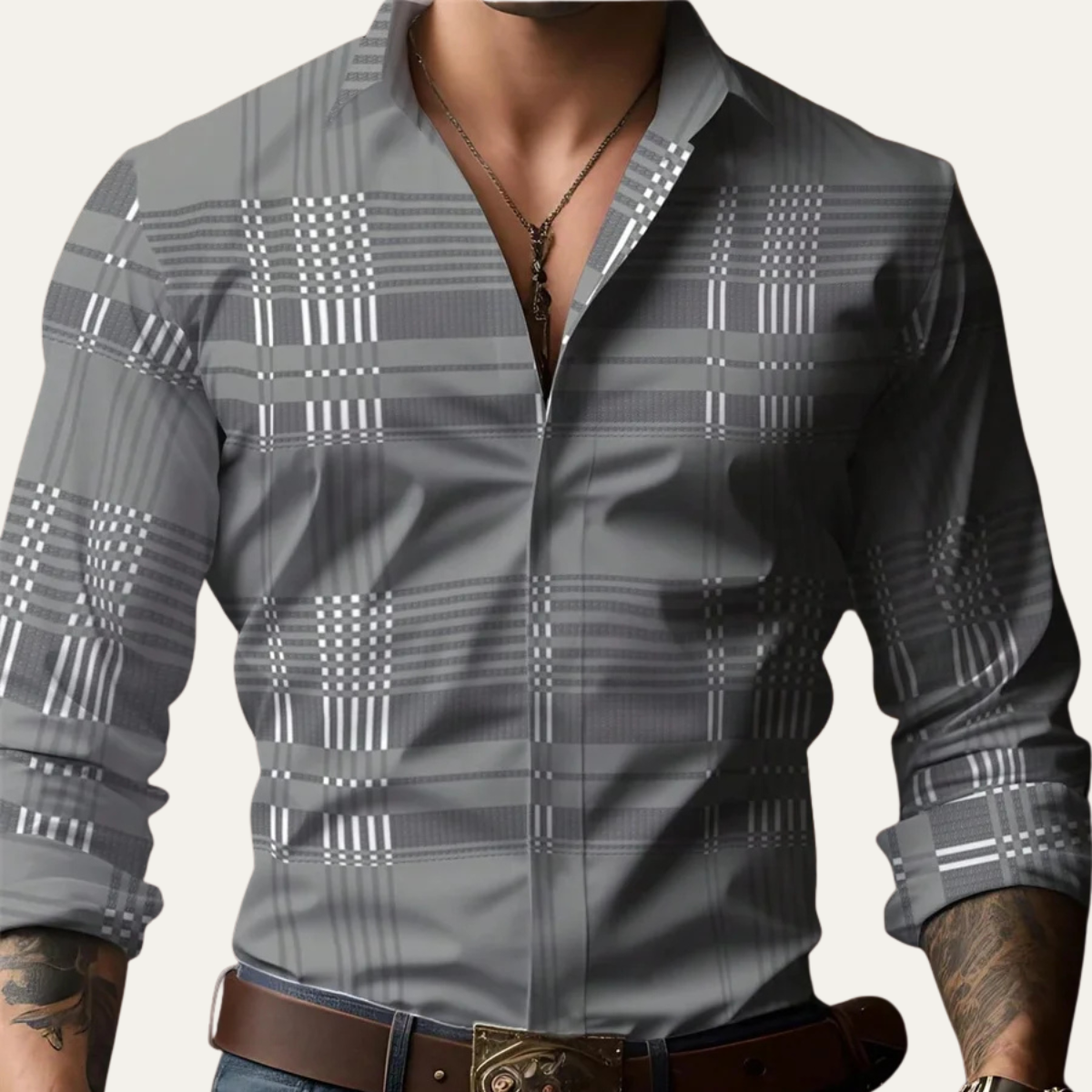 Men's Plaid Button Down Shirt Cotton Casual