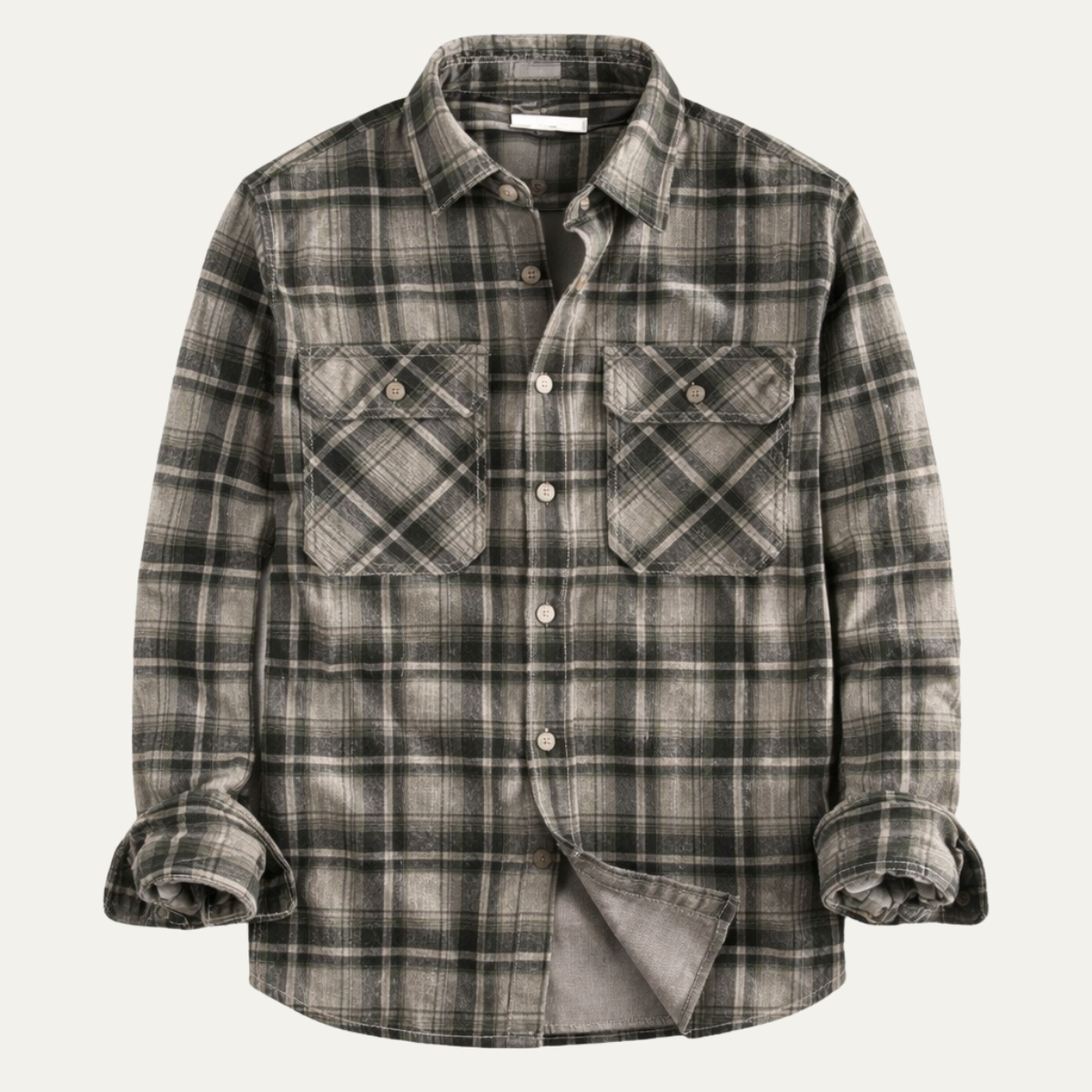 Men's Plaid Flannel Shirt Vintage Style - Vonnera