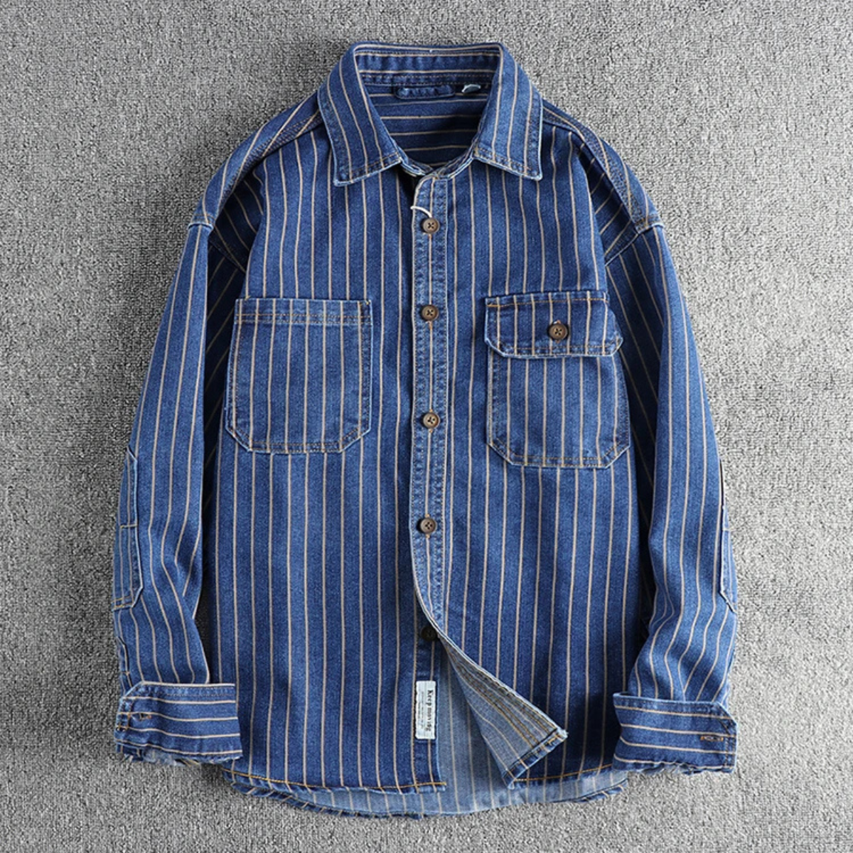 Men's Heavy Cotton Striped Casual Shirt