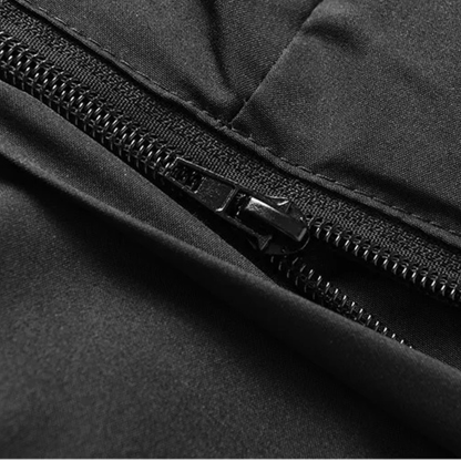 Men's Long Cotton Parka Coat Windproof Black