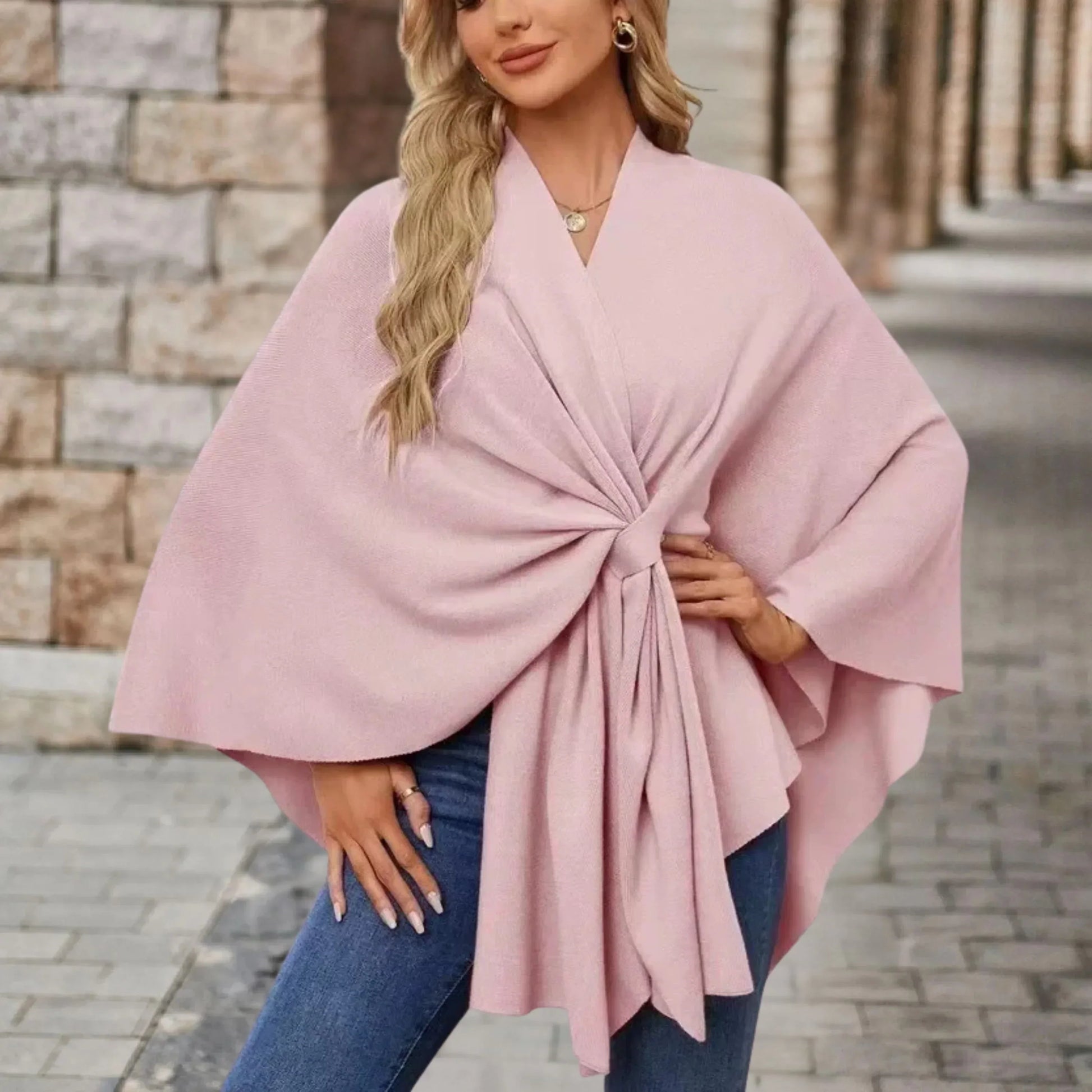 Women's Wrap Poncho Blouse - Vonnera