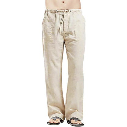 Ralph Men's Linen Pants Oversized Breathable Beige