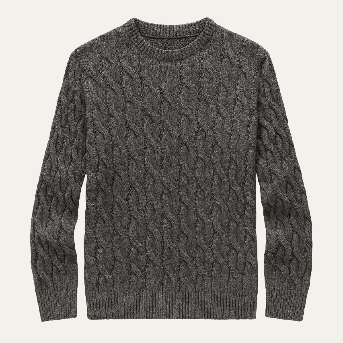 Men's Cable Knit Crewneck Sweater Warm Winter - Vonnera