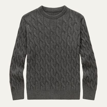 Men's Cable Knit Crewneck Sweater Warm Winter - Vonnera