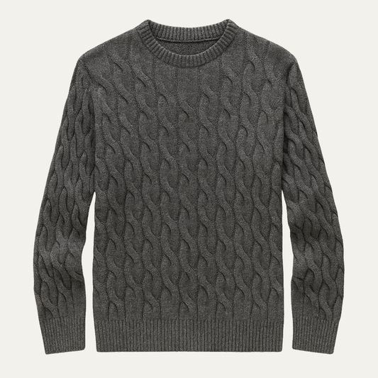 Men's Cable Knit Crewneck Sweater Warm Winter - Vonnera