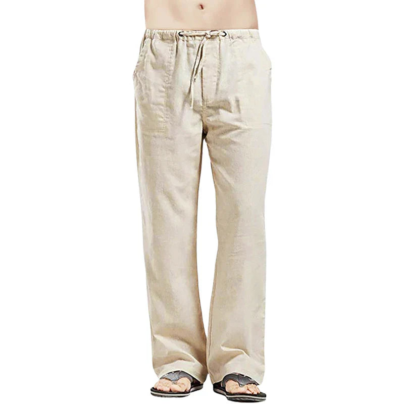Men's Linen Pants Breathable Oversized Fit