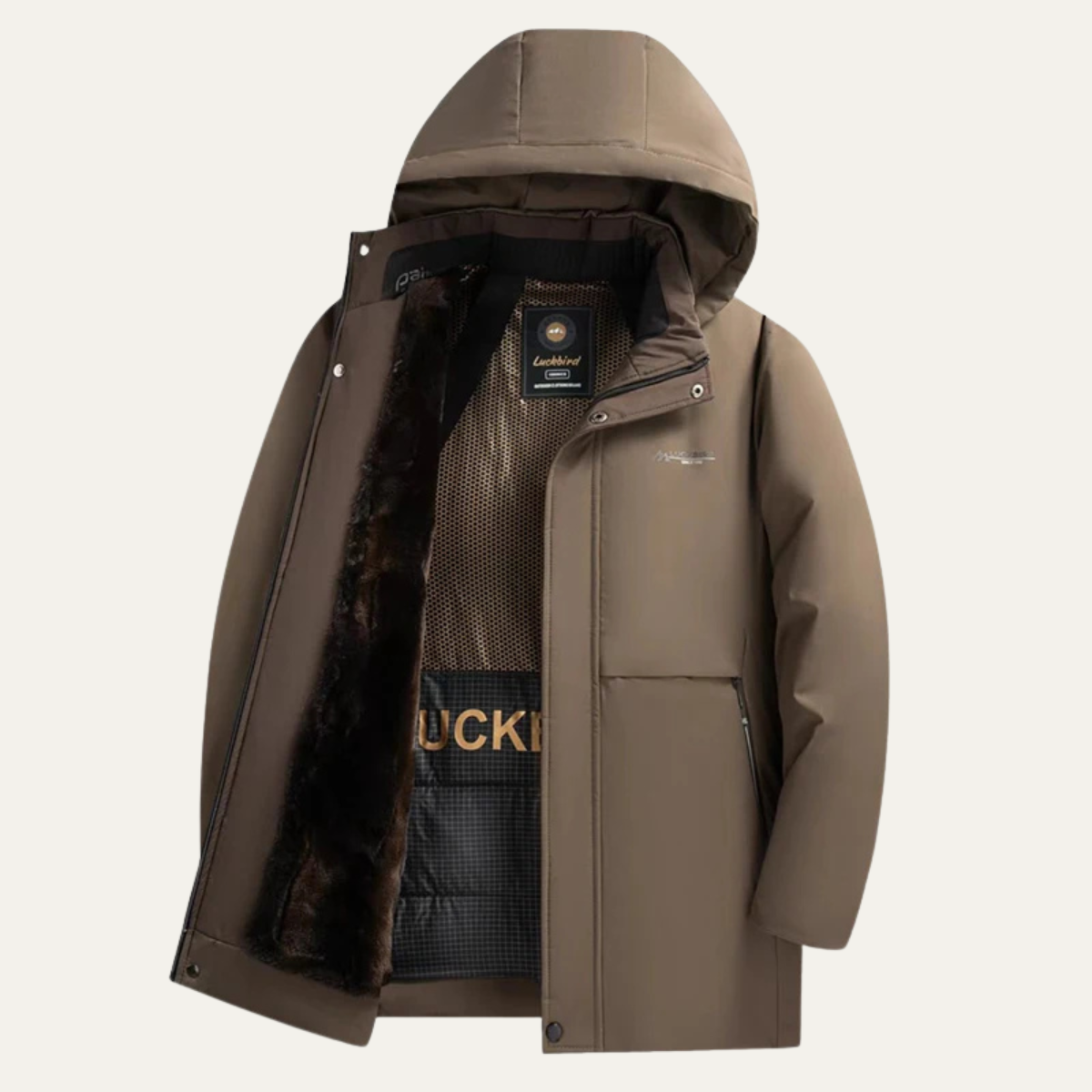 Men's Waterproof Parka Thickened Warm Hooded Coat