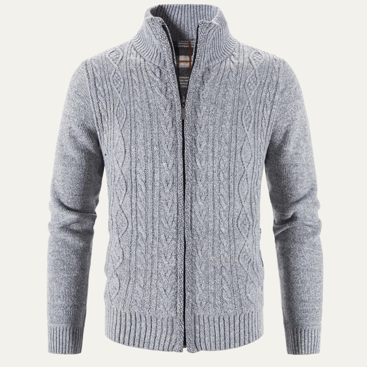 Men's Fleece Zip Up Jacket Warm Knit