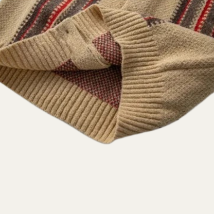 Men's Striped Knit Cardigan Retro Shawl Collar