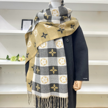 Comfy Plaid Tassel Scarf Warm Double Sided