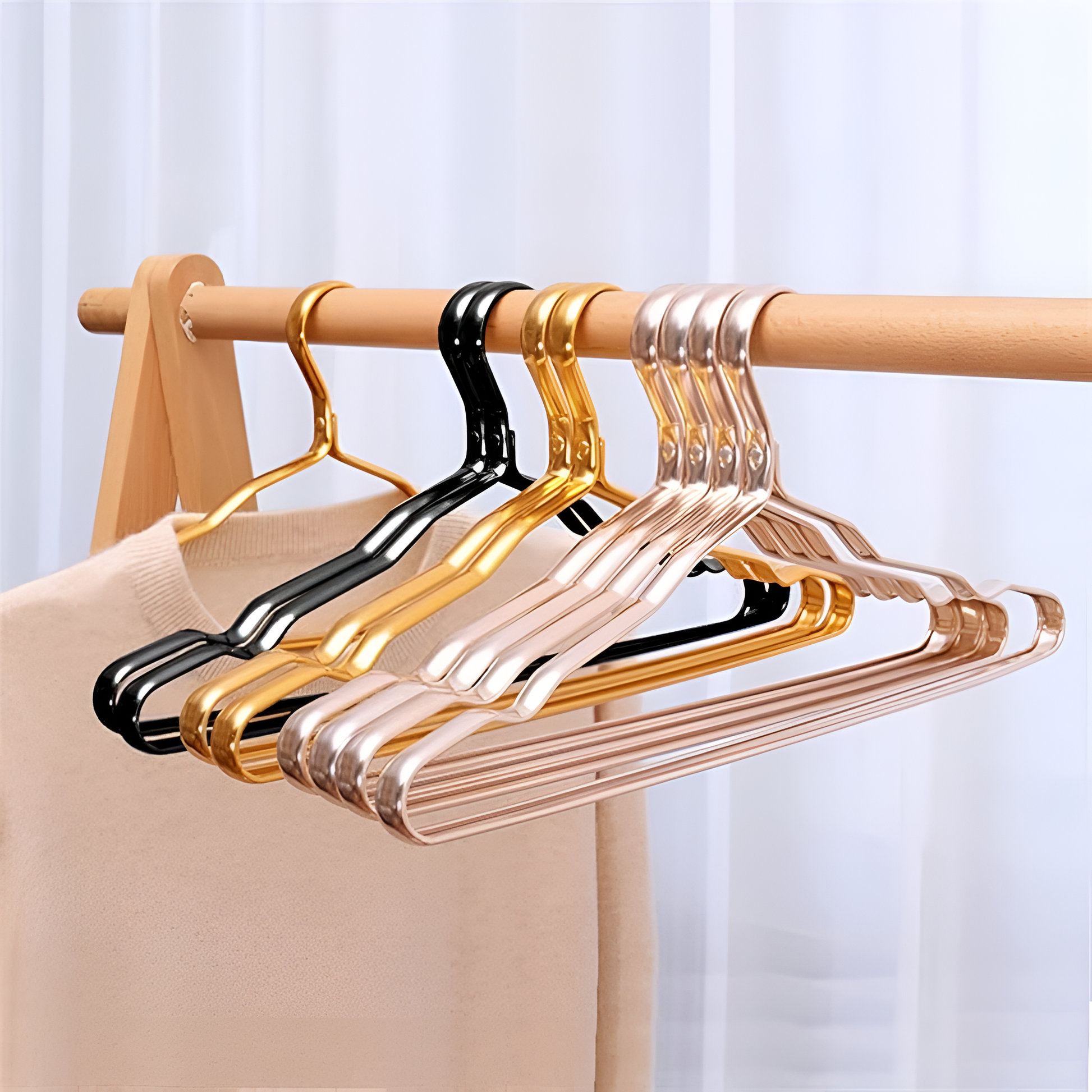 Elegant Anti-Slip Clothes Hangers Wooden Closet Organizer - Vonnera