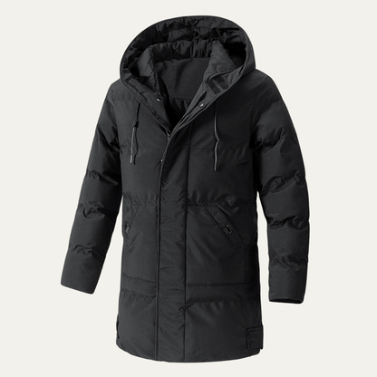 Men's Winter Puffer Hooded Coat Waterproof With Pockets
