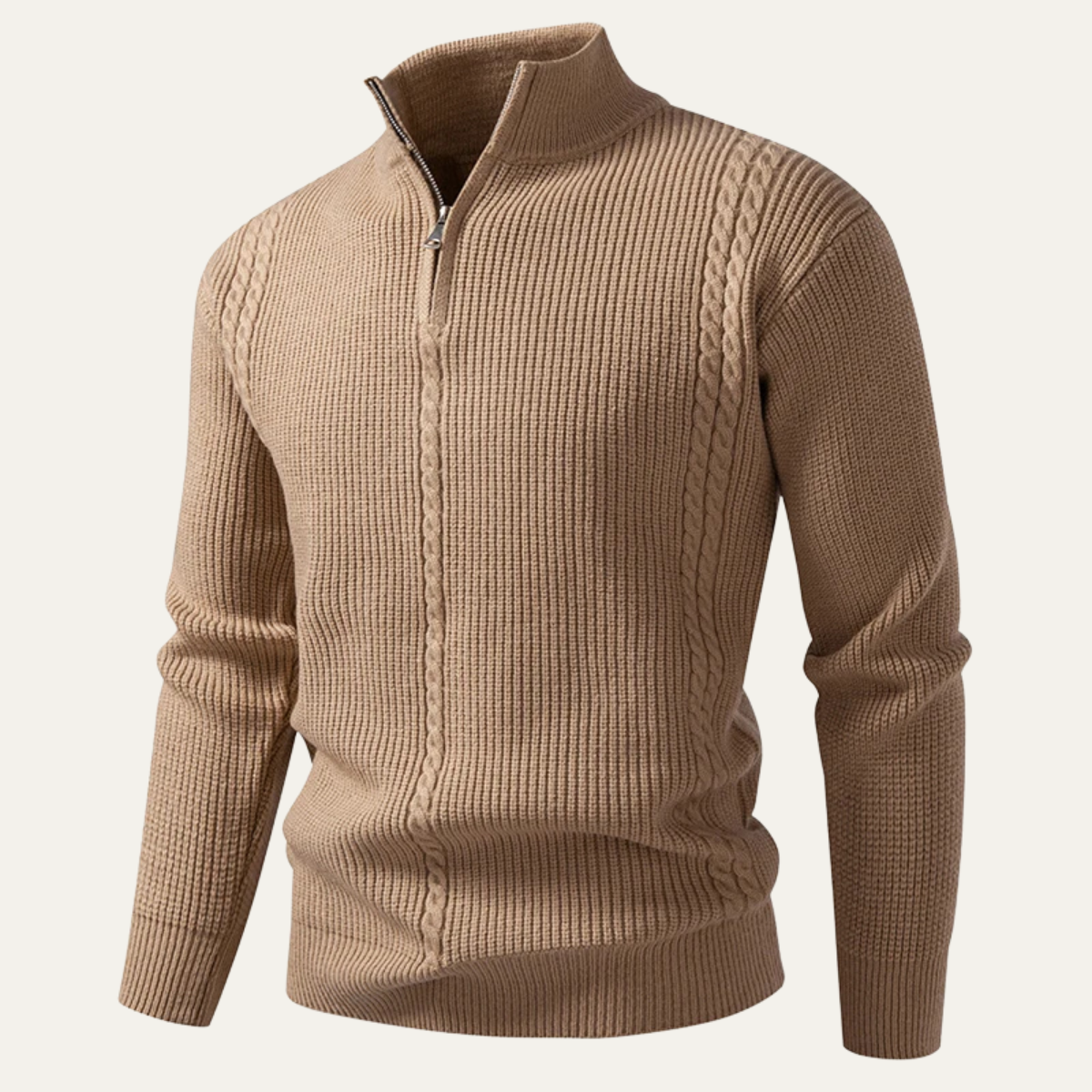 Men's Half Zip Knit Sweater Ashbury Stand Collar